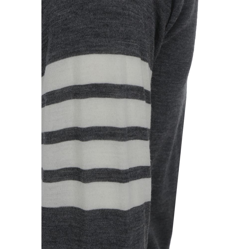 Thom Browne Gray Fleece Wool Cardigan