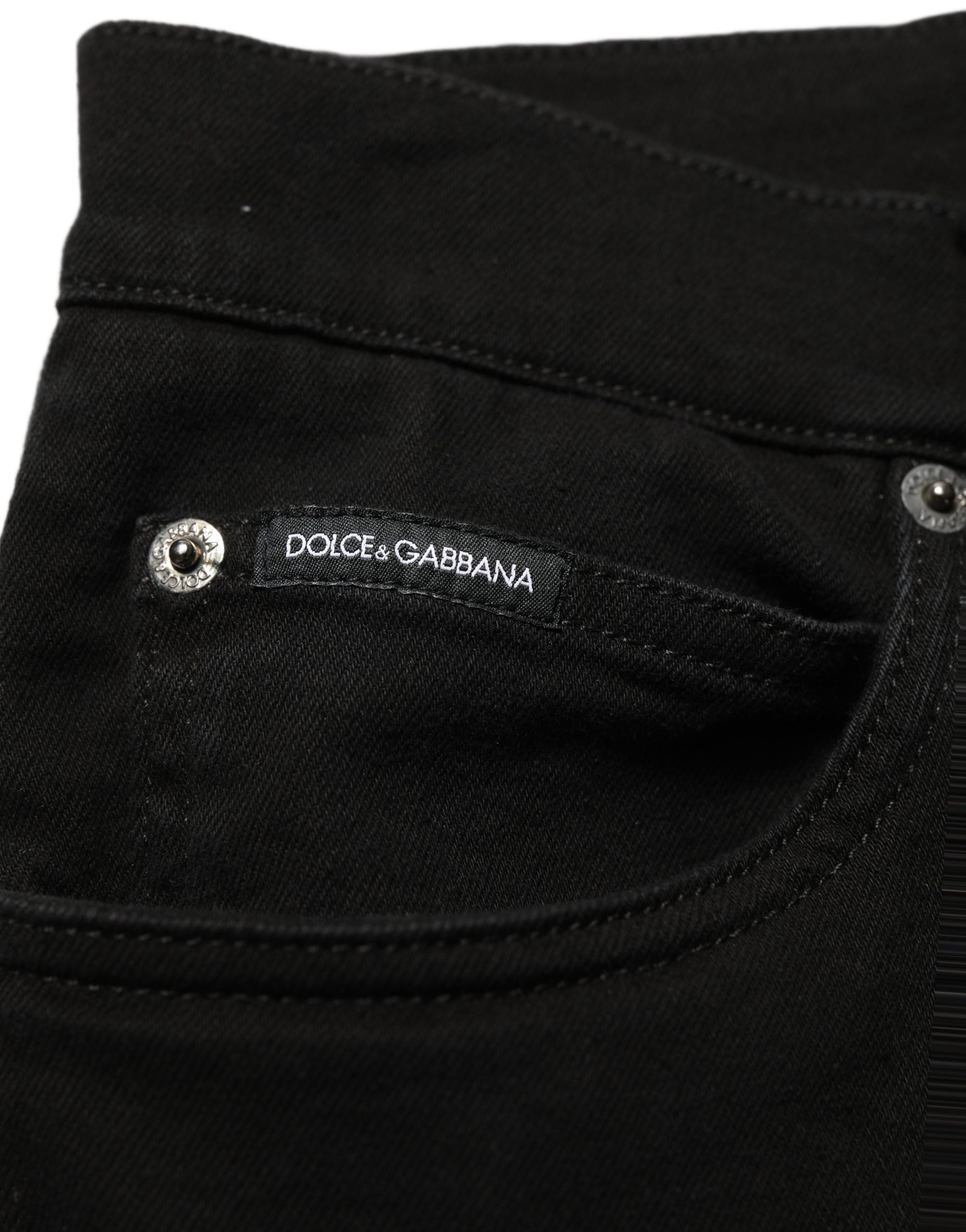 Dolce & Gabbana Black CottonStretch Regular Skinny Denim Jeans