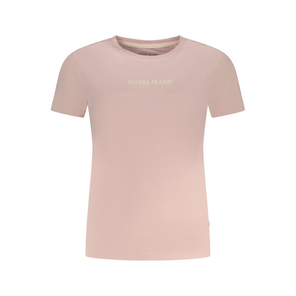 Guess Jeans Pink Cotton T-Shirt