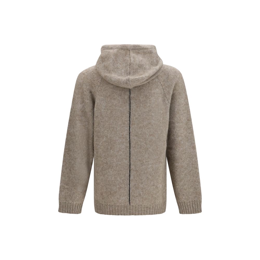 Giorgio Armani Beige Alpaca Vicugna Pacos Hoodie