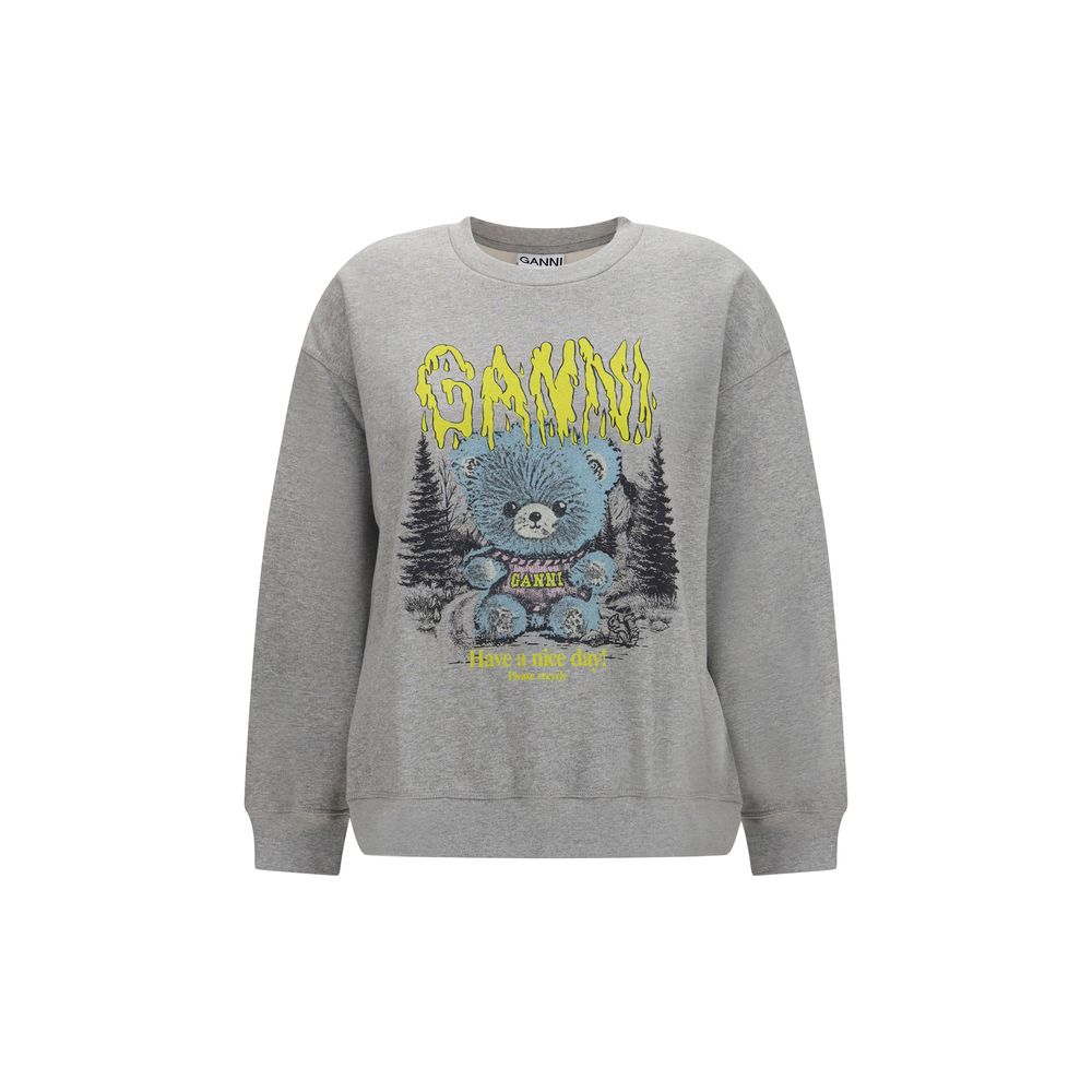 Ganni Gray Cotton Sweatshirt