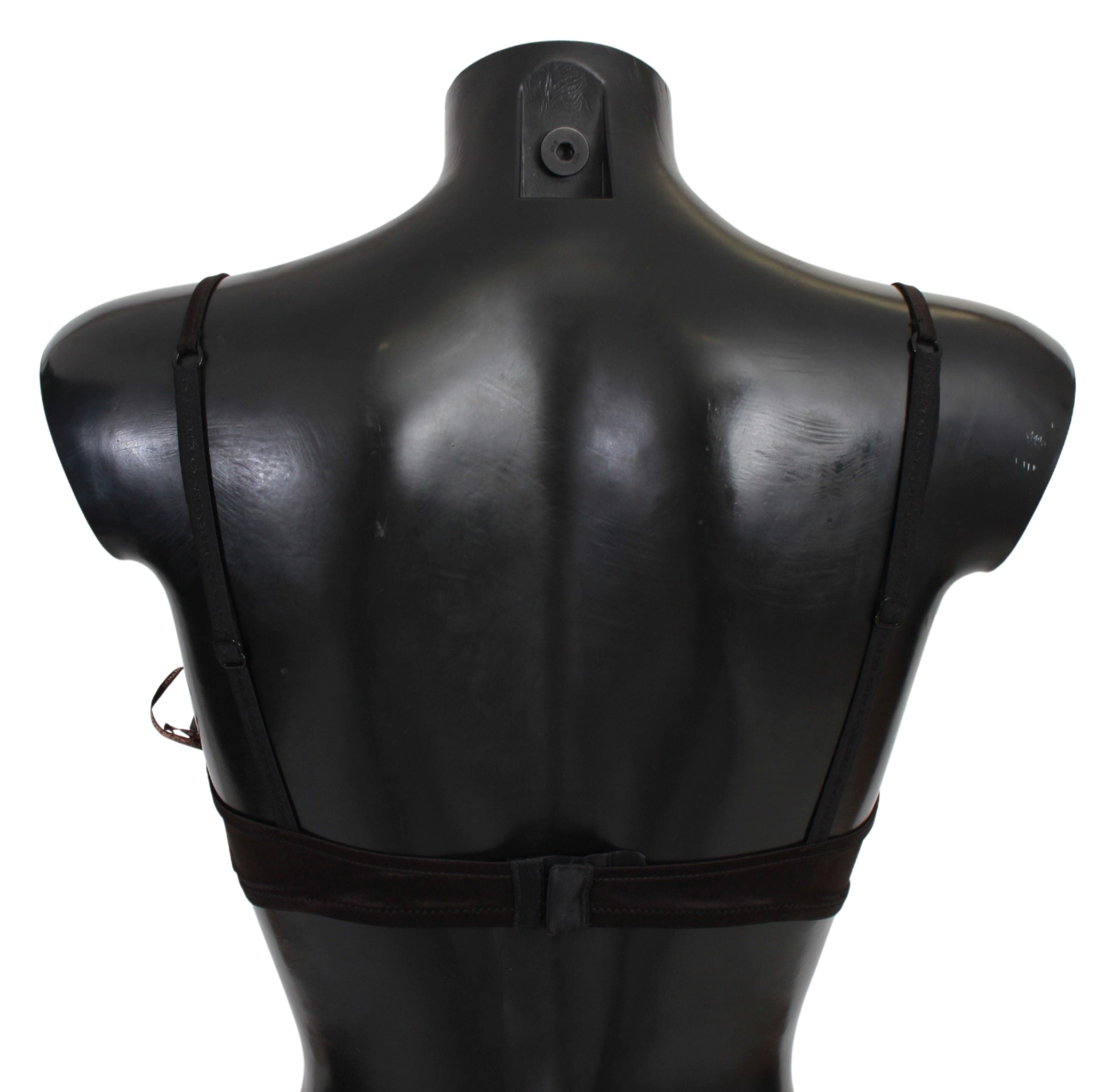 Ermanno Scervino Brown Sequined Balconcino Bra Underwear