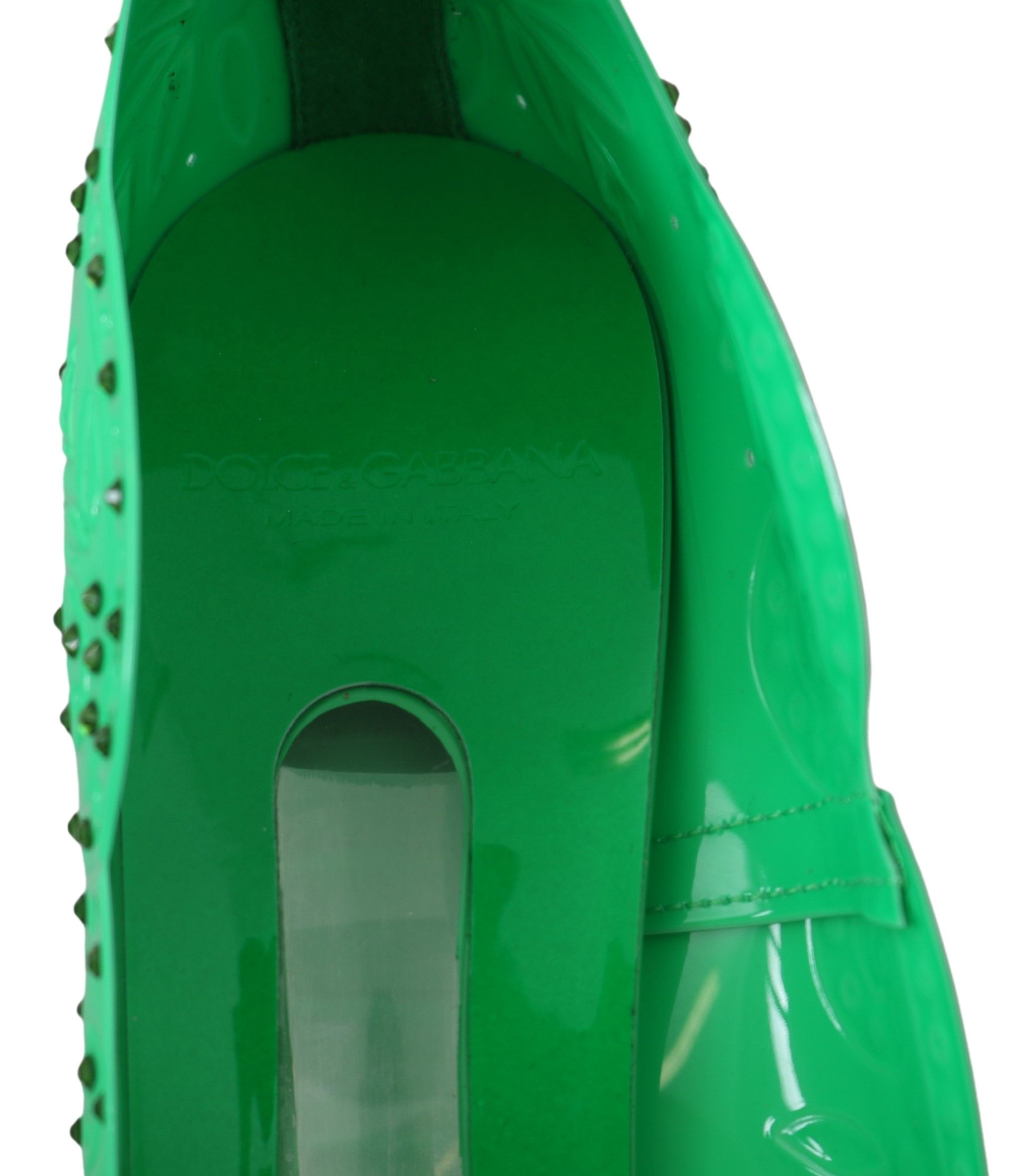 Dolce & Gabbana Green Crystal Floral CINDERELLA Heels Shoes