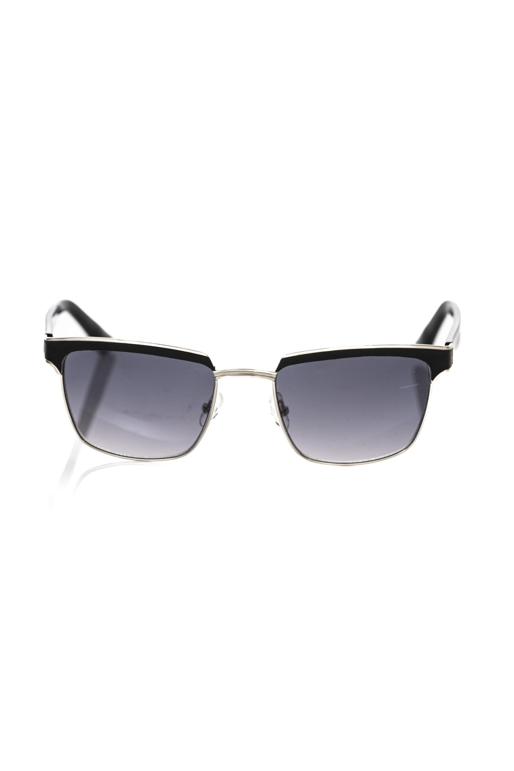 Frankie Morello Black Metallic Fiber Men Sunglasses