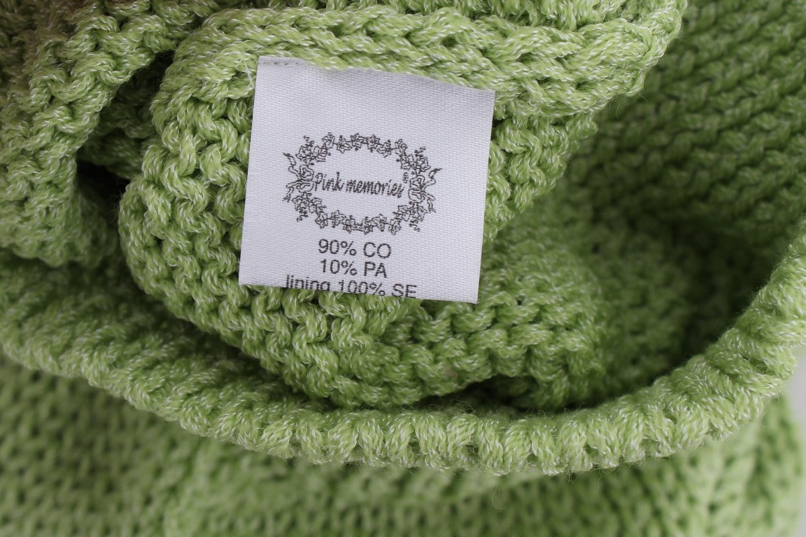 PINK MEMORIES Green Cotton Blend Knitted Sweater