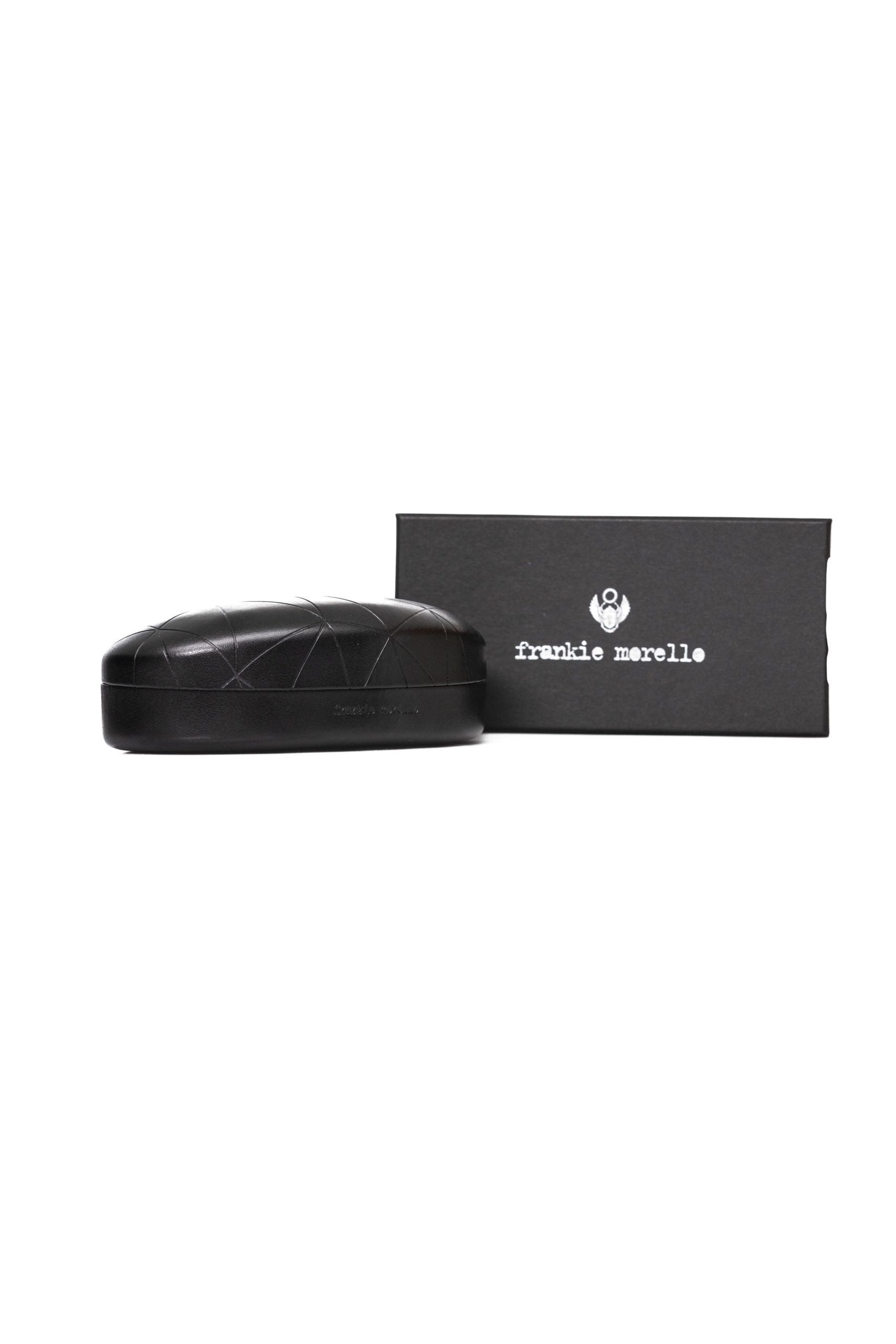 Frankie Morello Black Metallic Fiber Women Sunglass