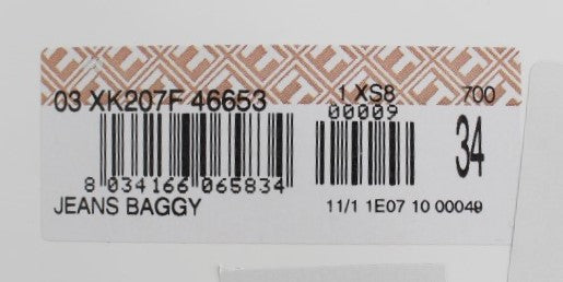 Acht Blue Wash Cotton Baggy Loose Fit Jeans