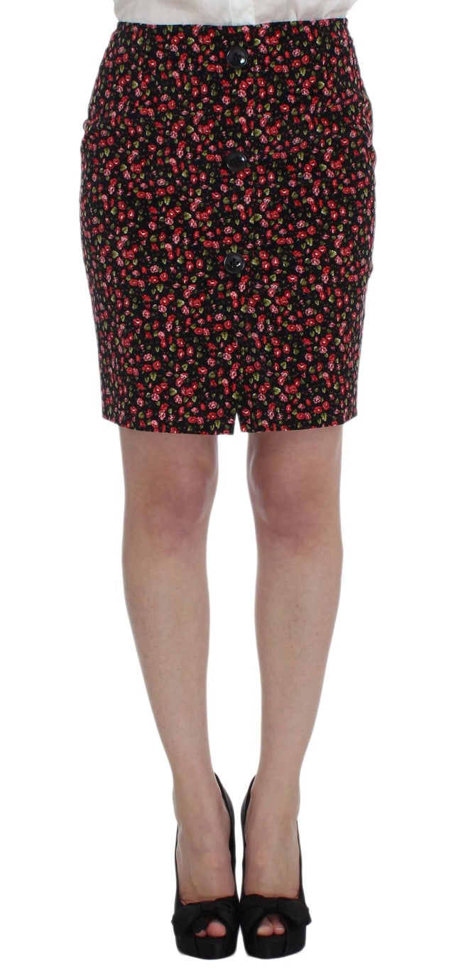 BENCIVENGA Black Multicolor Floral Suit