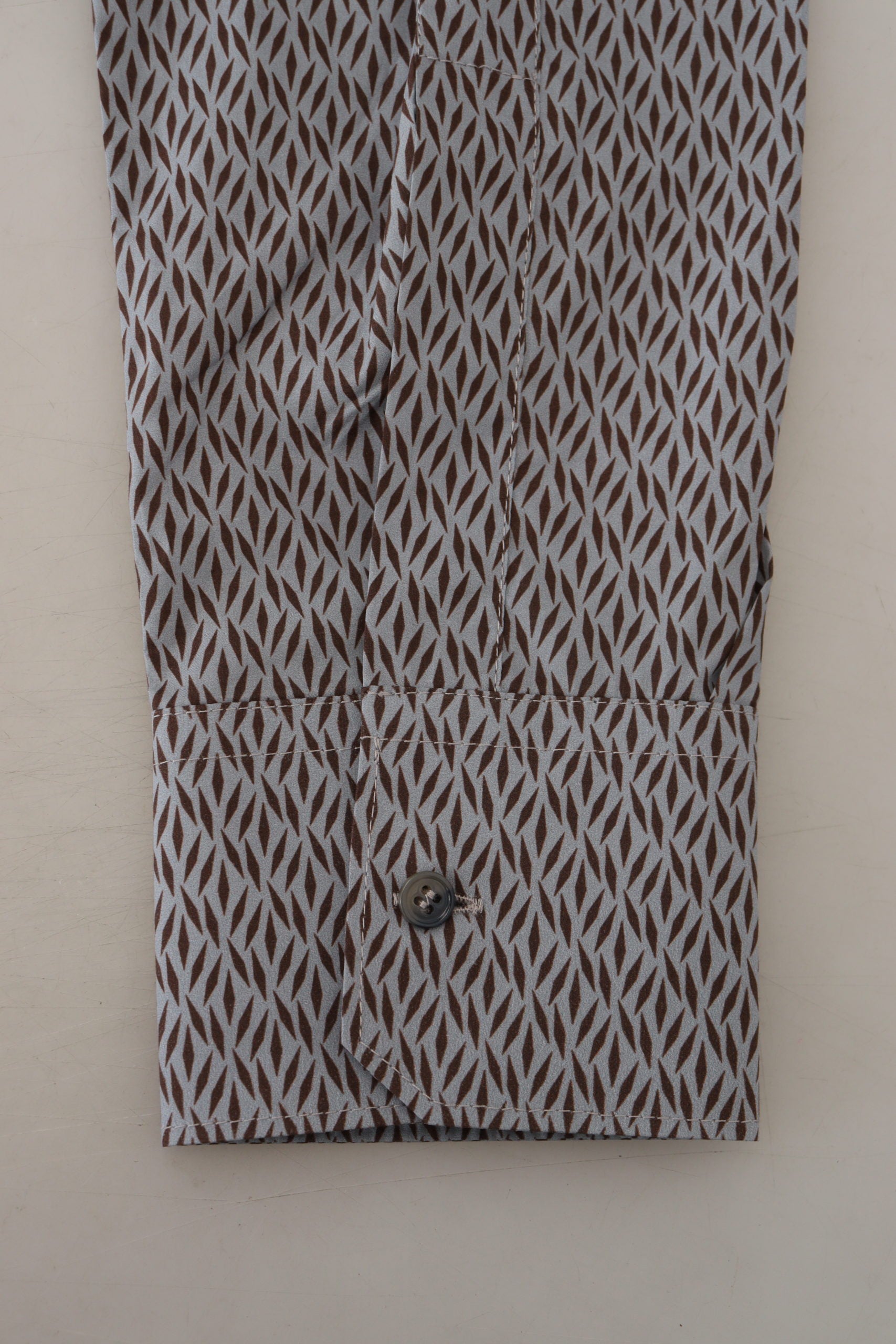 Dolce & Gabbana Gray Brown GOLD Slim Fit Dress Formal Shirt