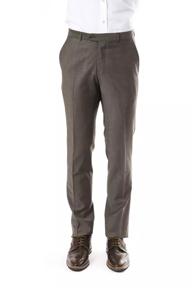 Uominitaliani Gray Wool Men Suit Pant