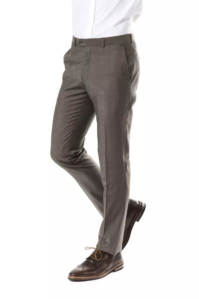 Uominitaliani Gray Wool Men Suit Pant
