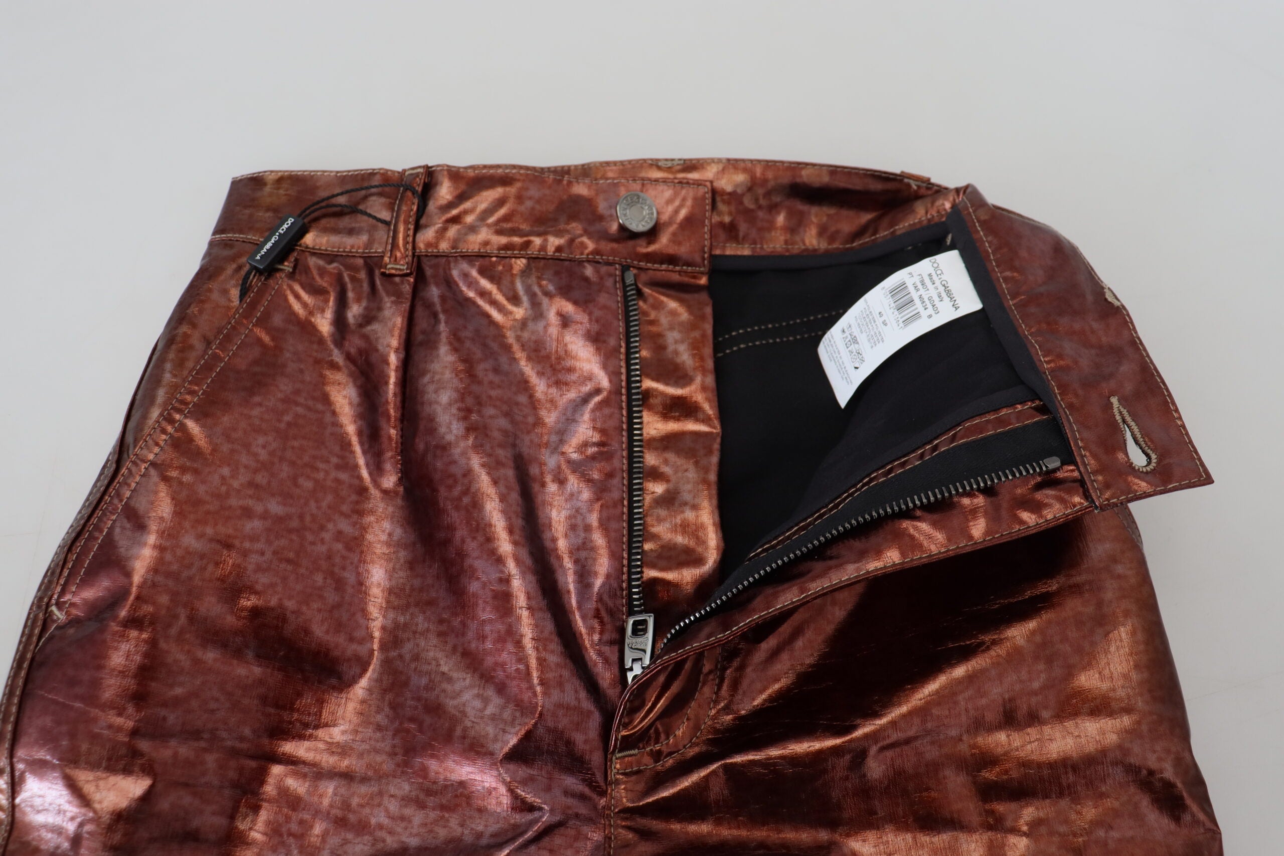 Dolce & Gabbana Metallic Bronze High Waist Skinny Jeans