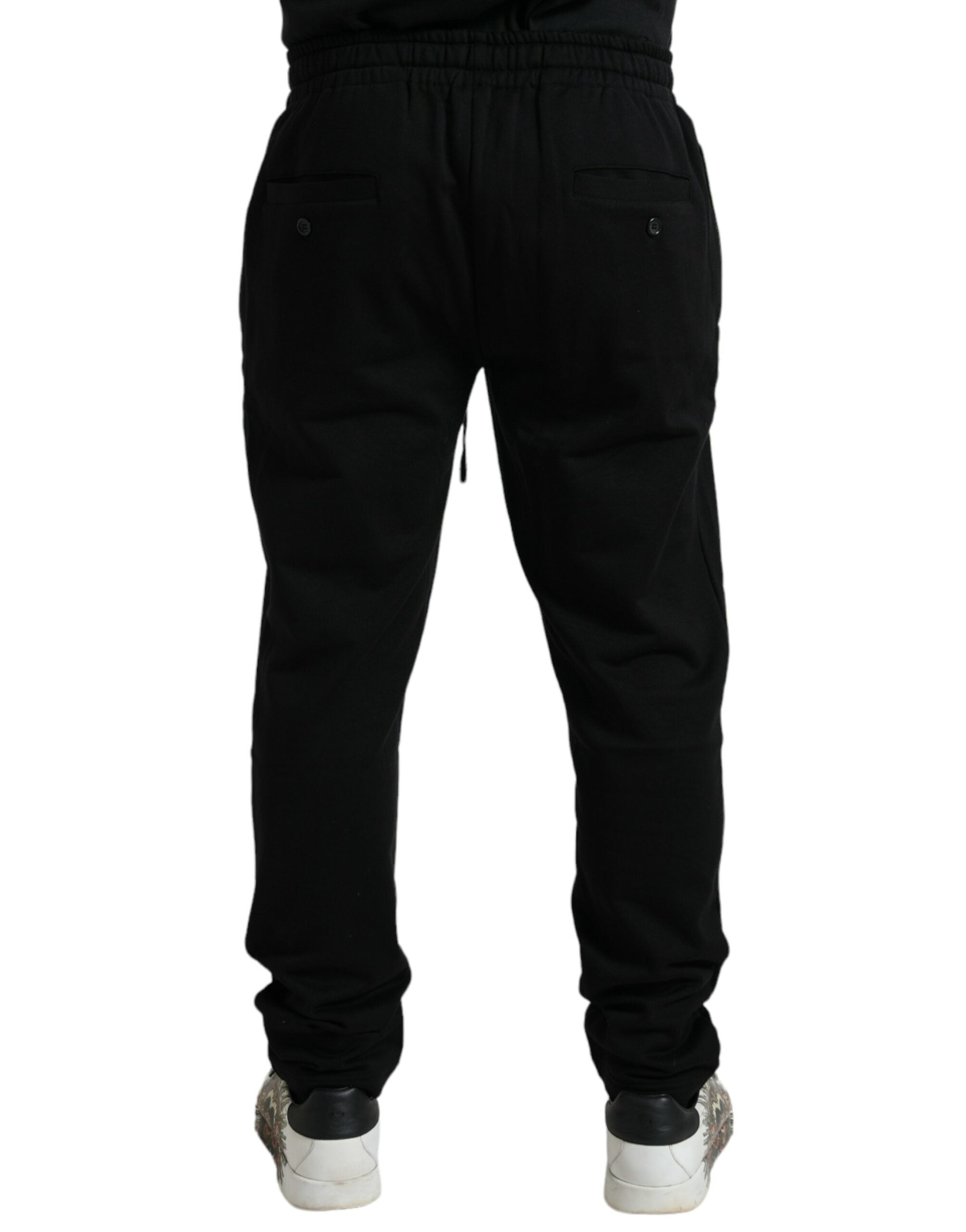 Dolce & Gabbana Black Cotton Logo Jogger Men Sweatpants Pants