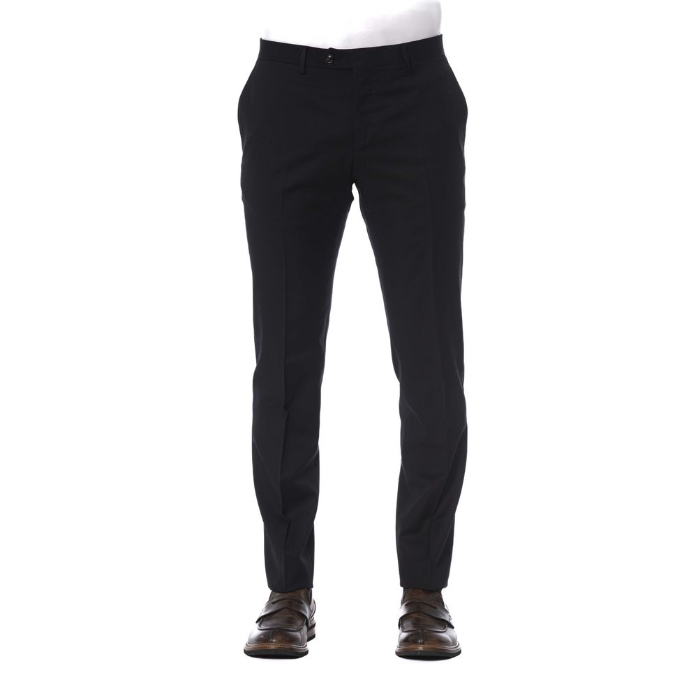 Trussardi Black Virgin Wool Men's Trouser