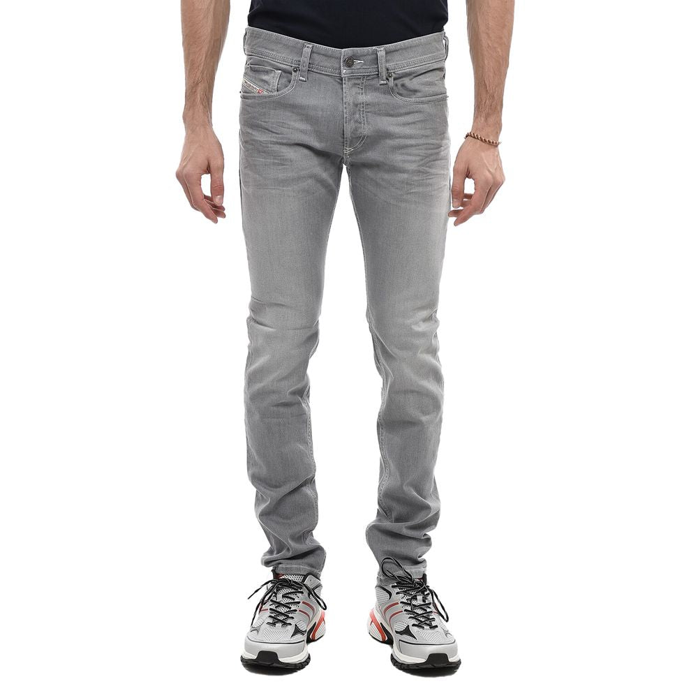 Diesel Gray Cotton Men Skinny Jean
