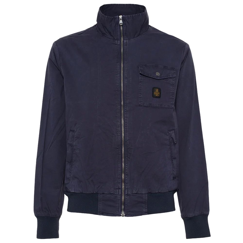 Refrigiwear Blue Cotton Men's Bomber Jacket