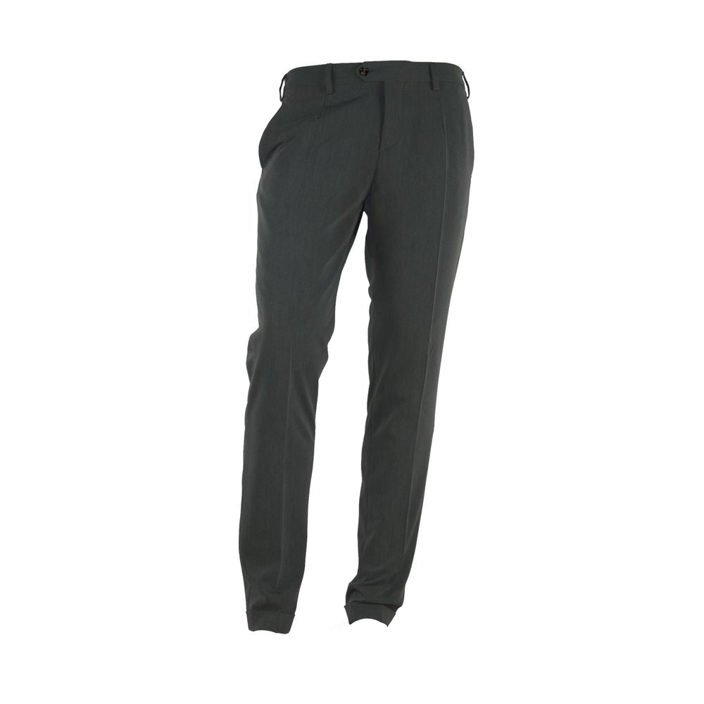 Made in Italy Gray Polyester Men Trousers