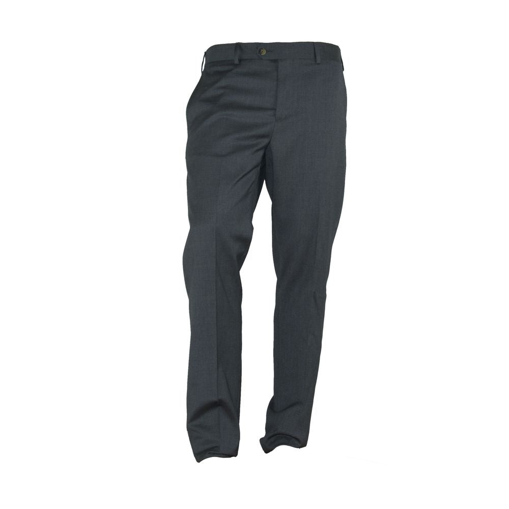 Made in Italy Gray Polyester Men Trousers
