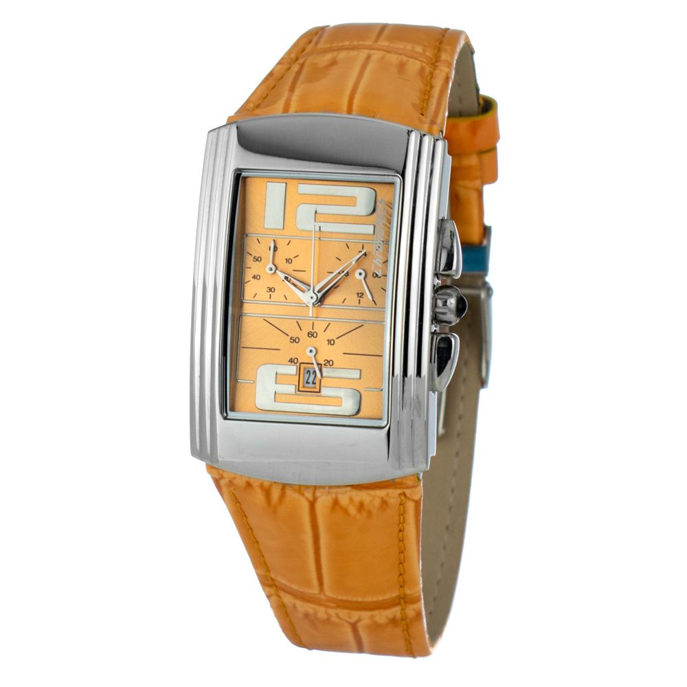 Chronotech Orange Leather Dress Watch