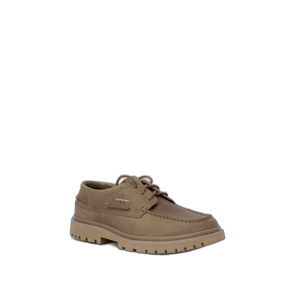 Calvin Klein Jeans Brown Leather Oxfords And Derbies