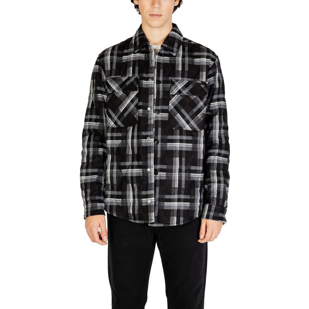 Gianni Lupo Black Polyester Coat