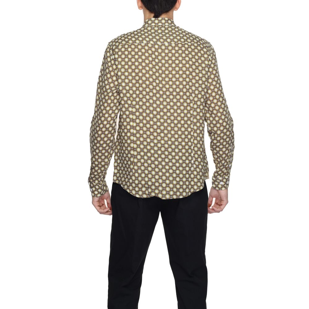 Gianni Lupo Beige Linen Pattern Shirt