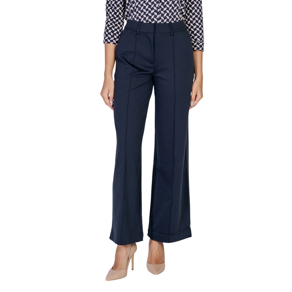 ICHI Blue Polyester Pant