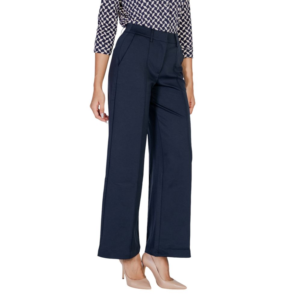 ICHI Blue Polyester Pant