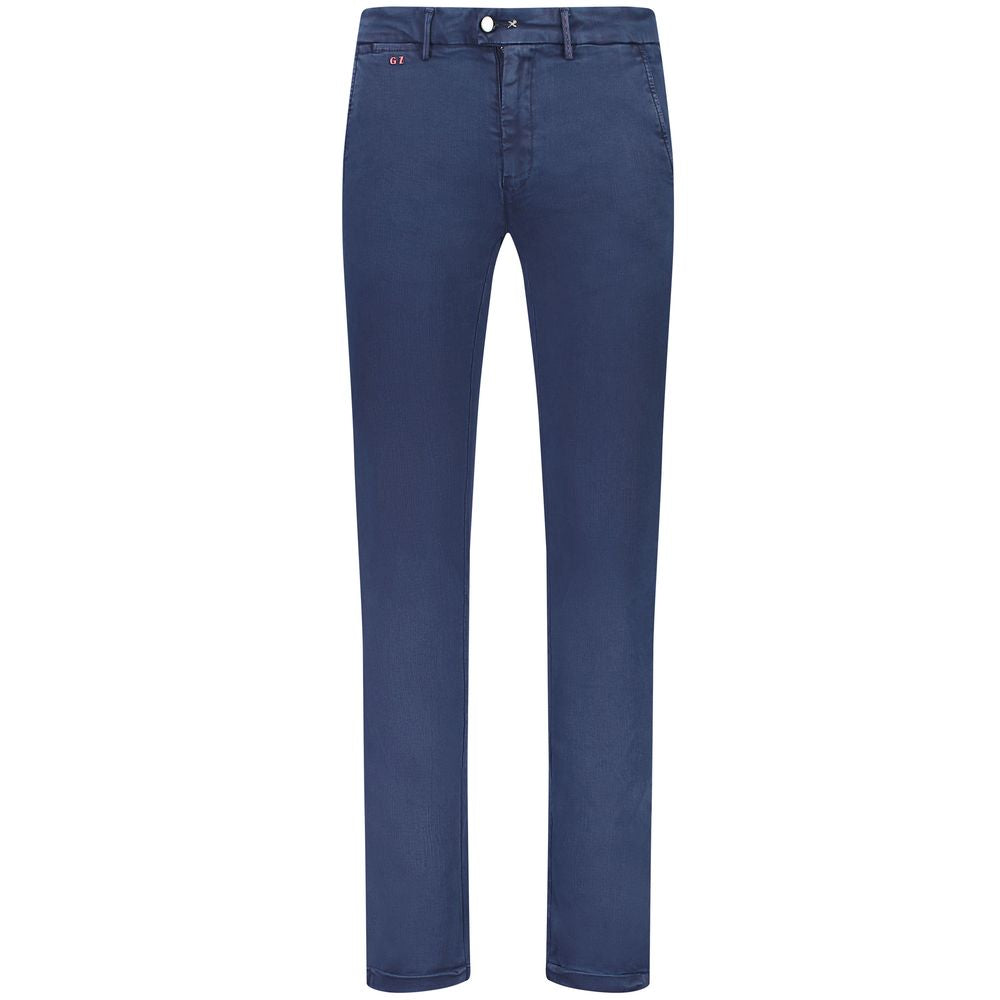 Tramarossa Blue Cotton Men Chino Trouser