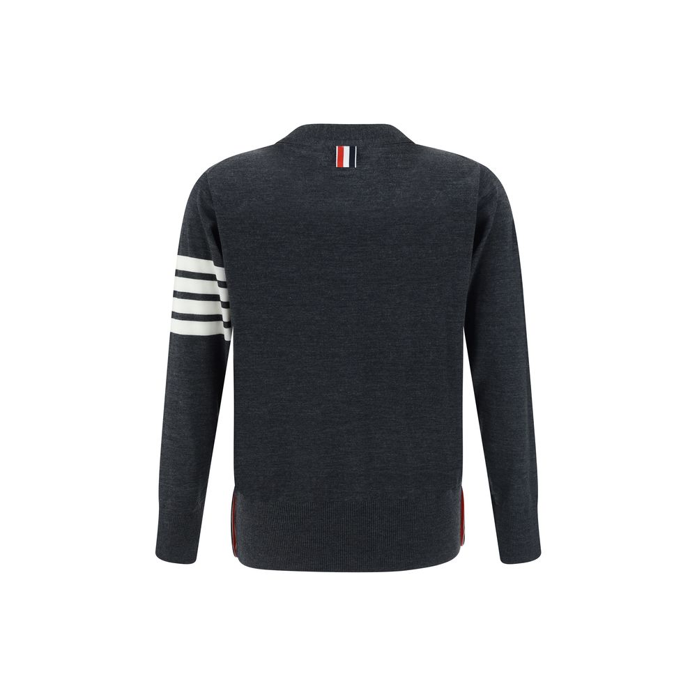 Thom Browne Gray Fleece Wool Cardigan