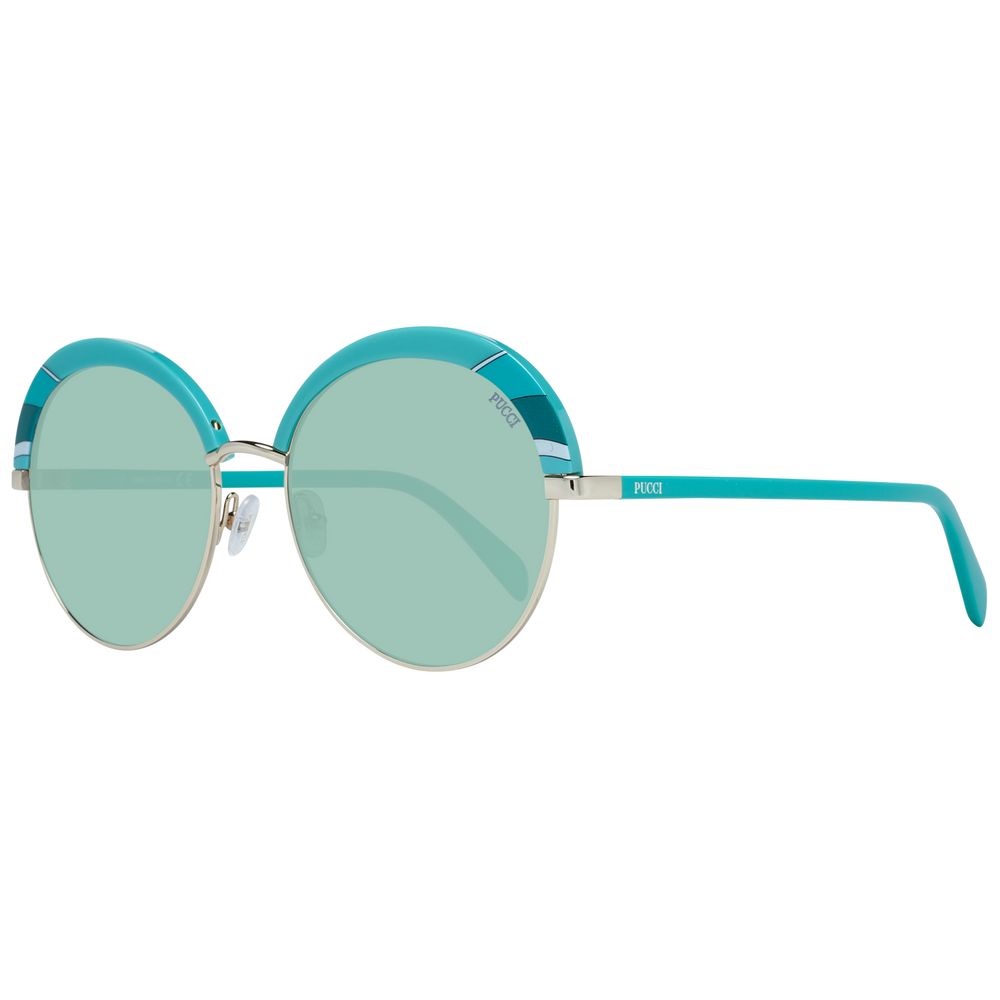 Emilio Pucci Turquoise Metal & Plastic Sunglasses
