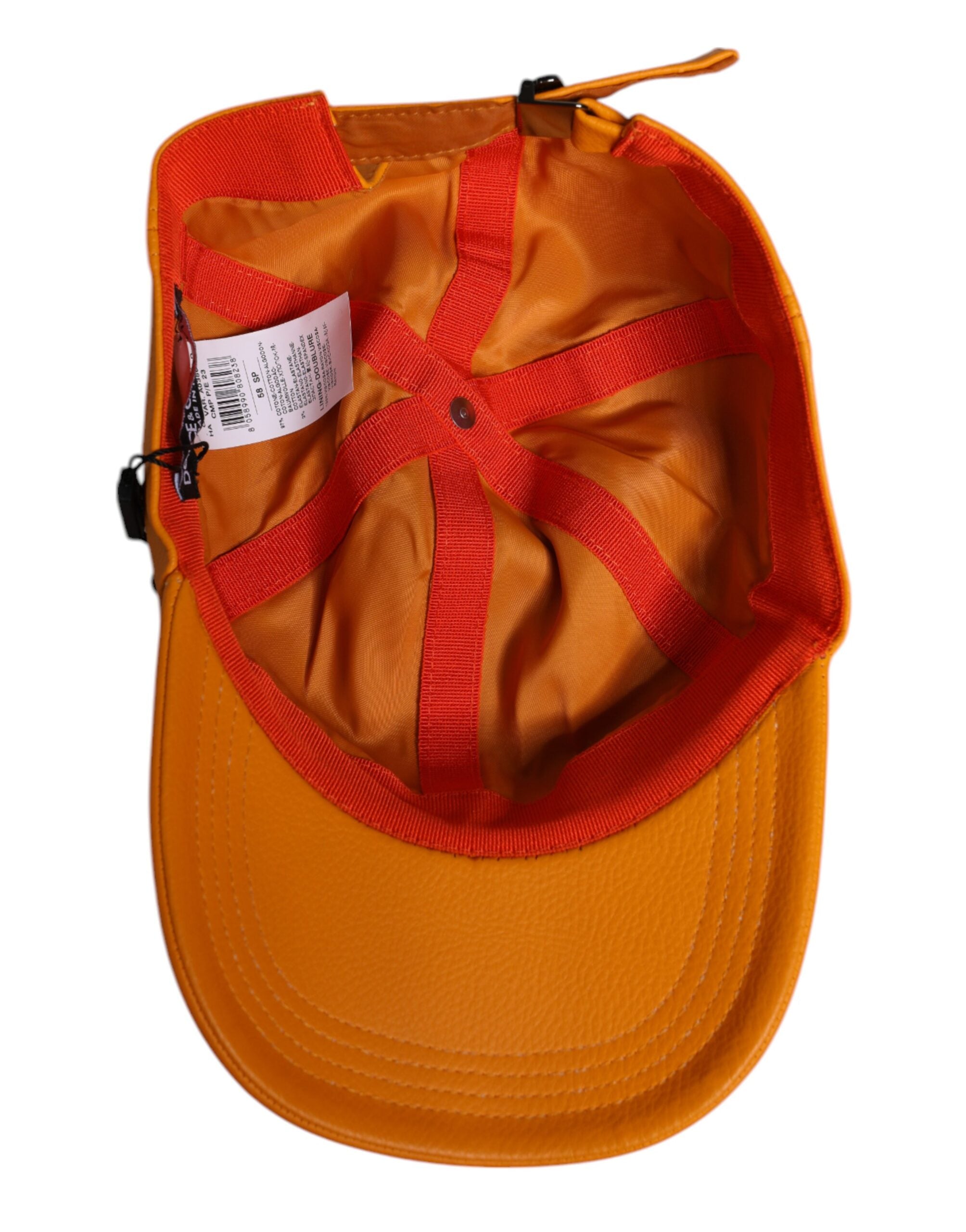 Dolce & Gabbana Orange Cotton 6 Panels Baseball Cap