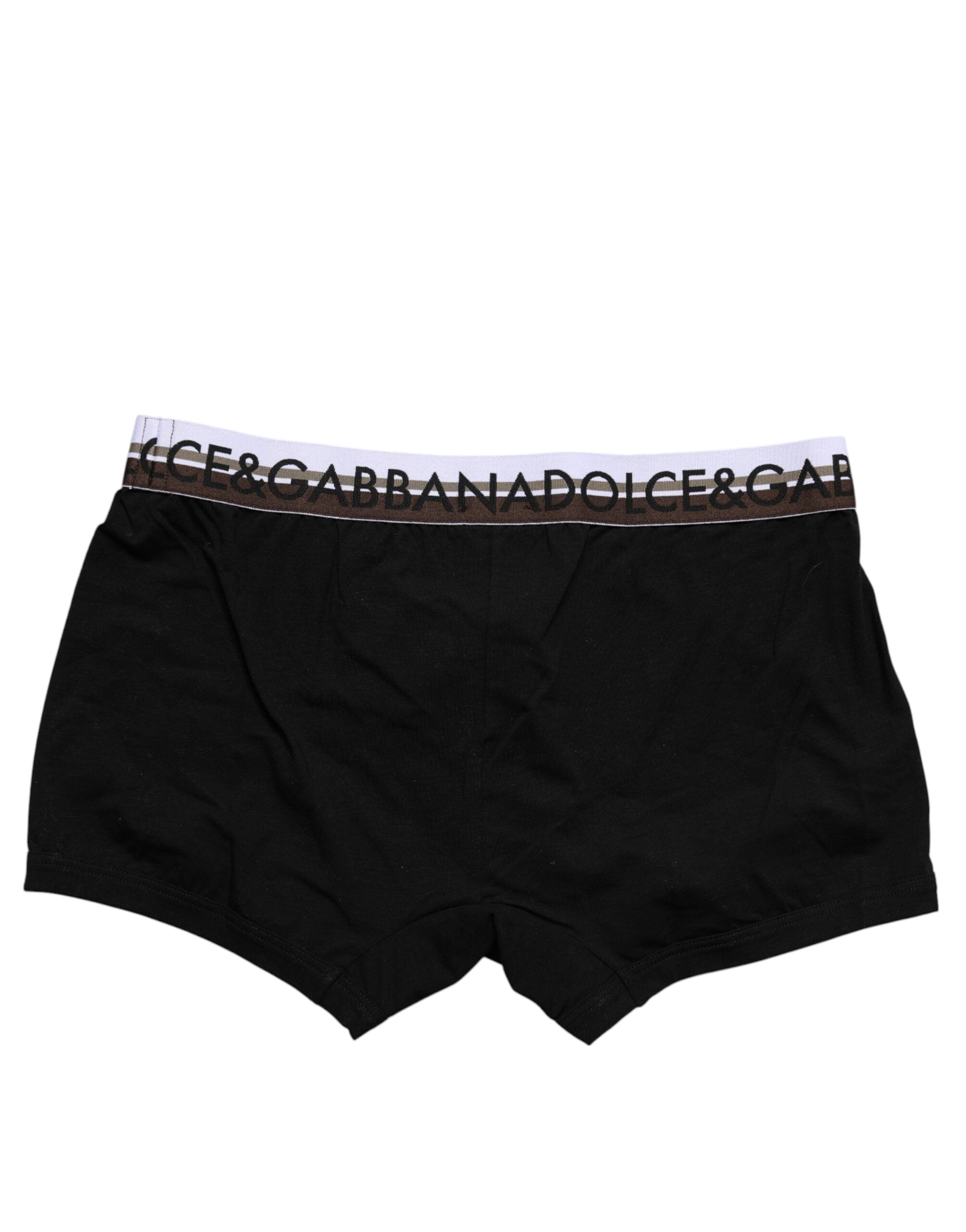 Dolce & Gabbana Black Cotton Stretch Regular Boxer Underwear