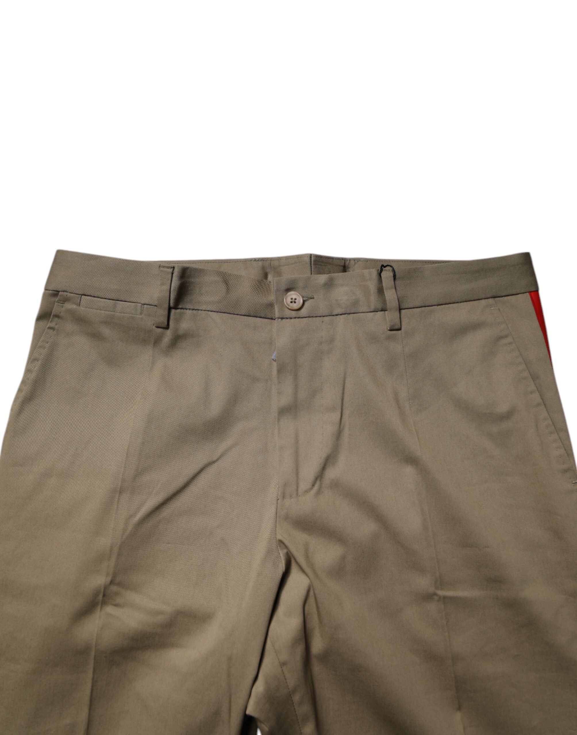 Dolce & Gabbana Dark Khaki Cotton Tapered Pants