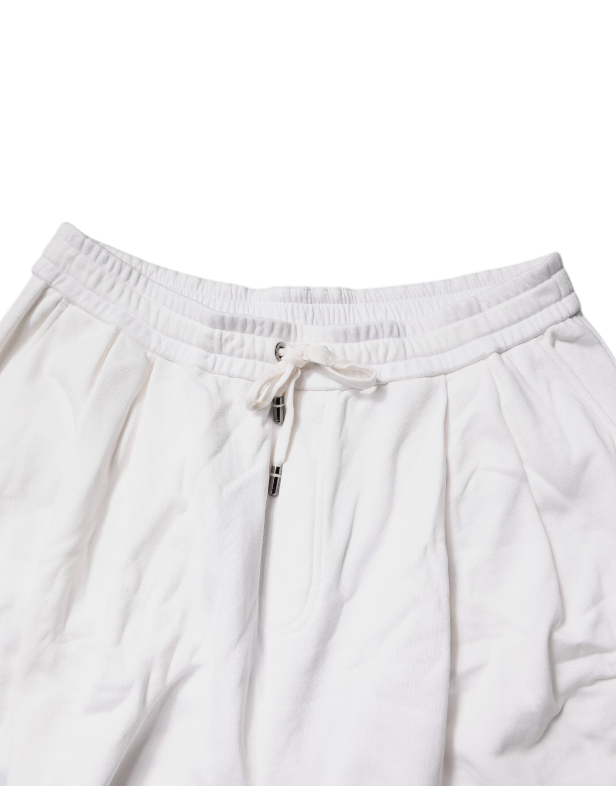 Dolce & Gabbana White Cotton Cargo Bermuda Sweatshorts Shorts