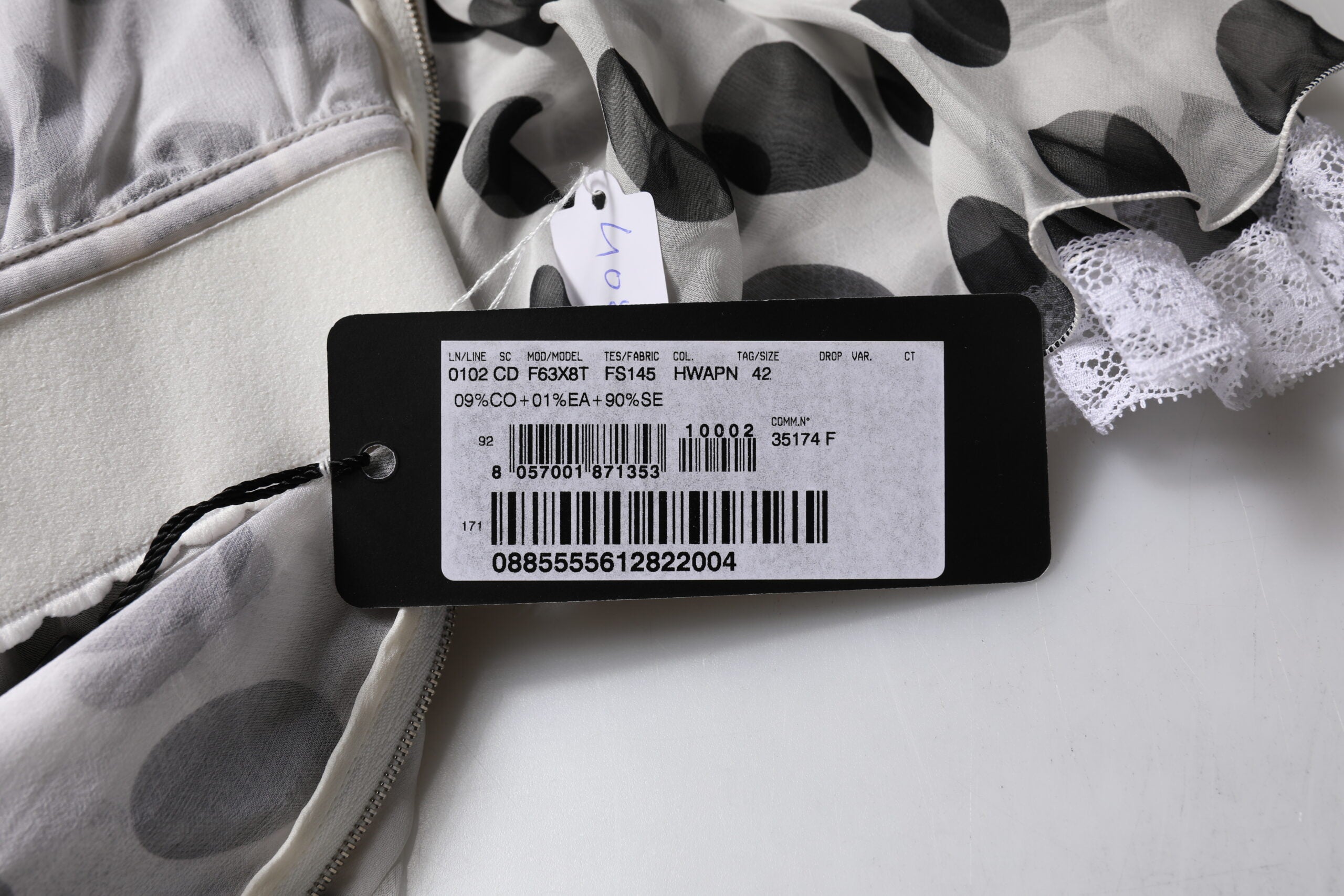 Dolce & Gabbana White Polka Dotted Silk Blend A-line Dress