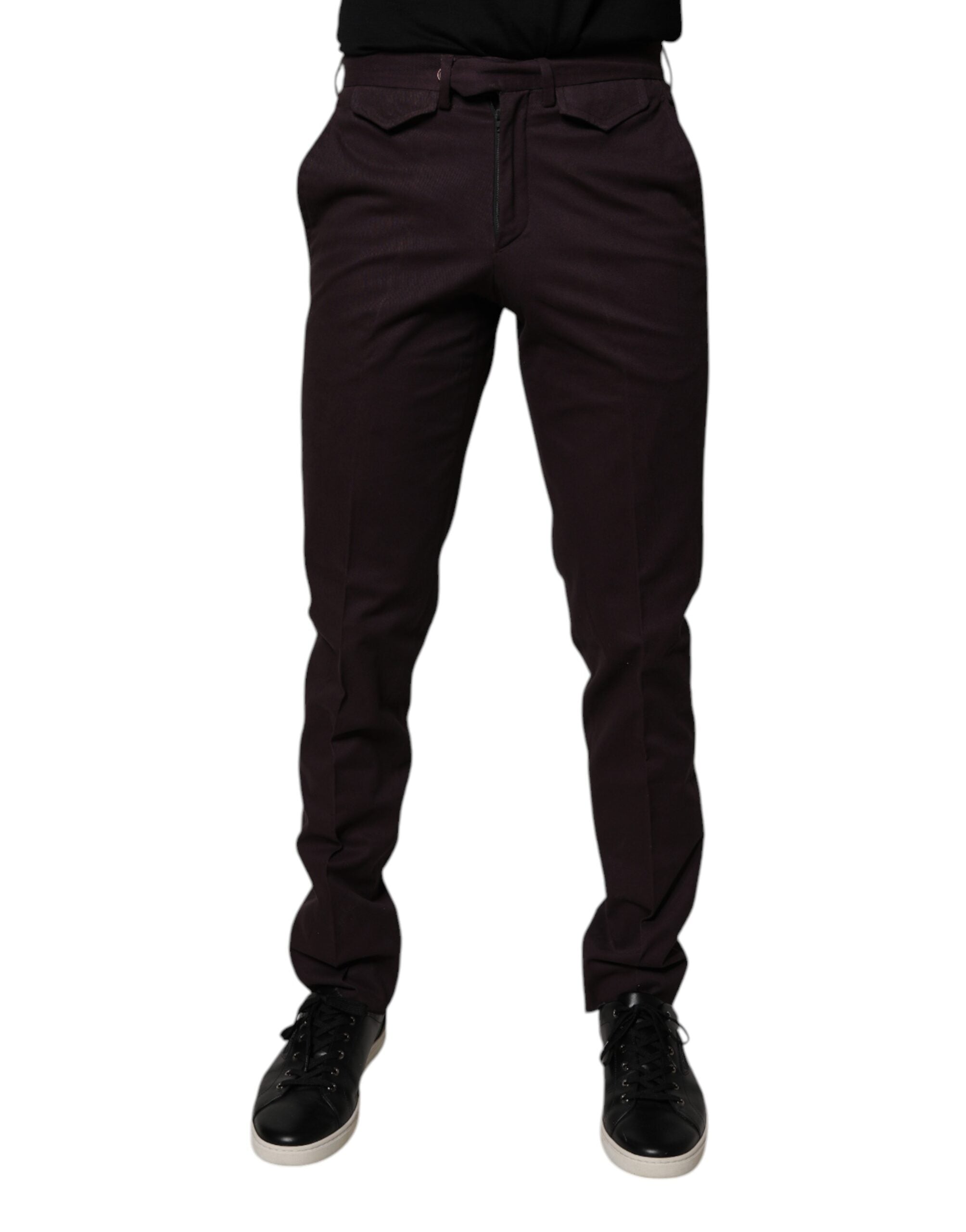 BENCIVENGA Brown Pure Cotton Slim Fit Men Dress Pants