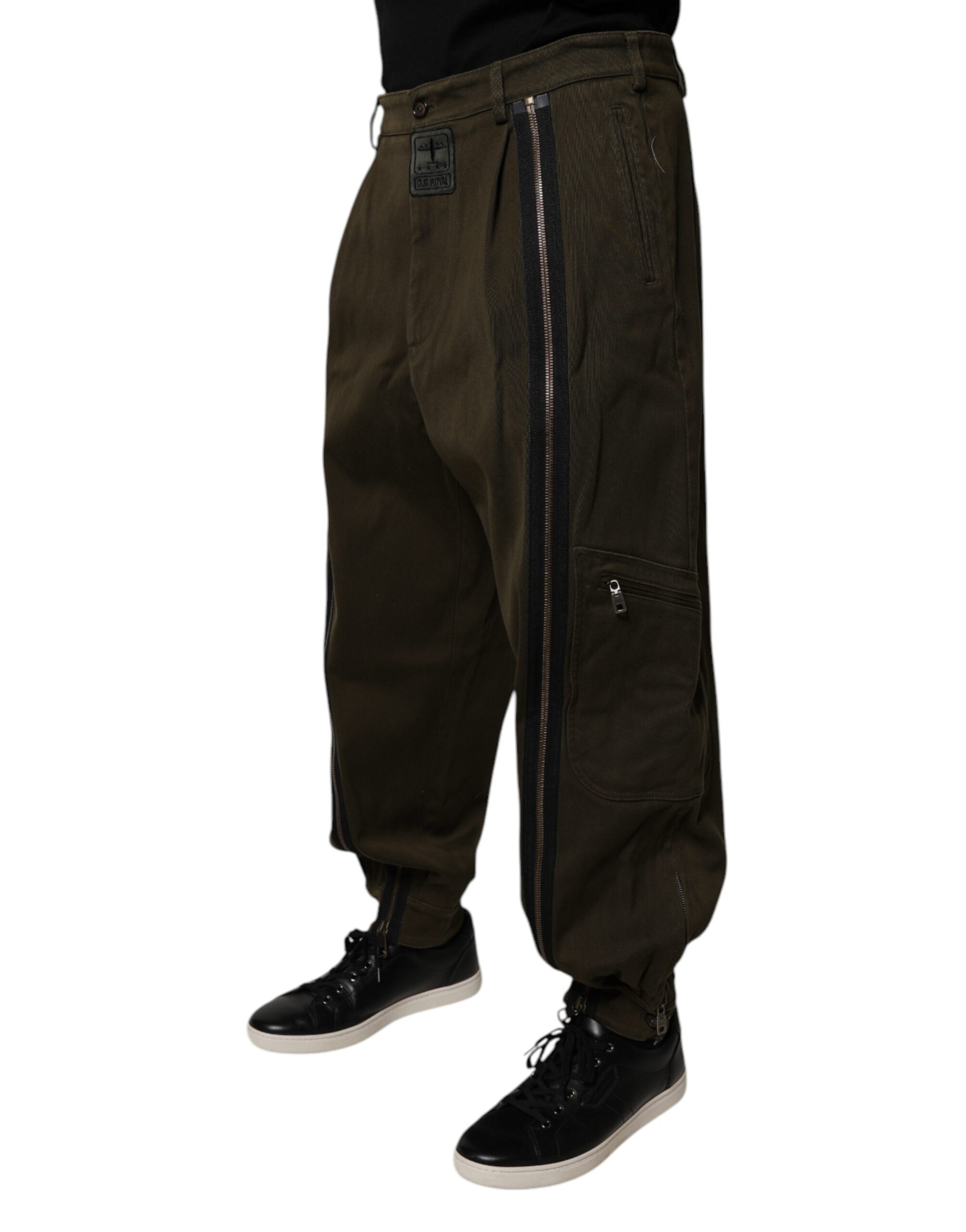 Dolce & Gabbana Dark Brown Cotton Jogger Cargo Pants