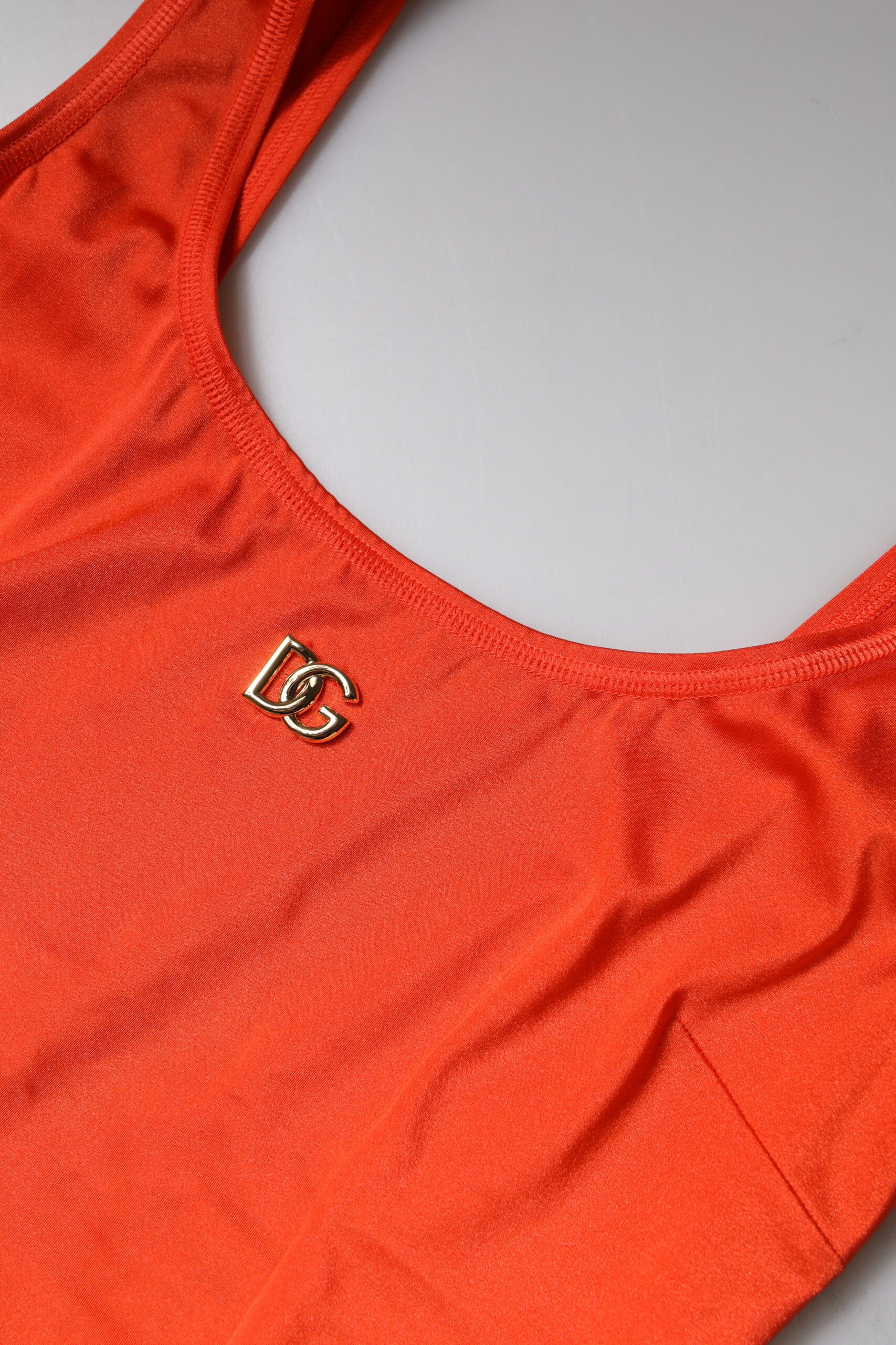 Dolce & Gabbana Orange Sleeveless Bodycon Jumpsuit Dress