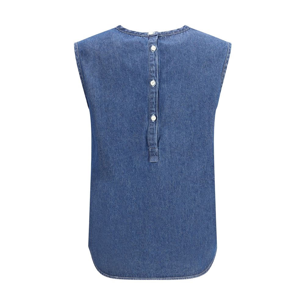 Deperlu Blue Cotton Top