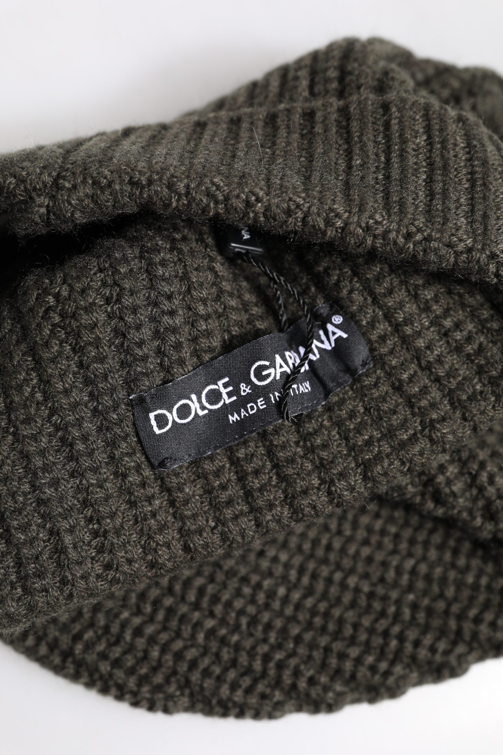 Dolce & Gabbana Dark Gray Cashmere Knit Winter Beanie Hat