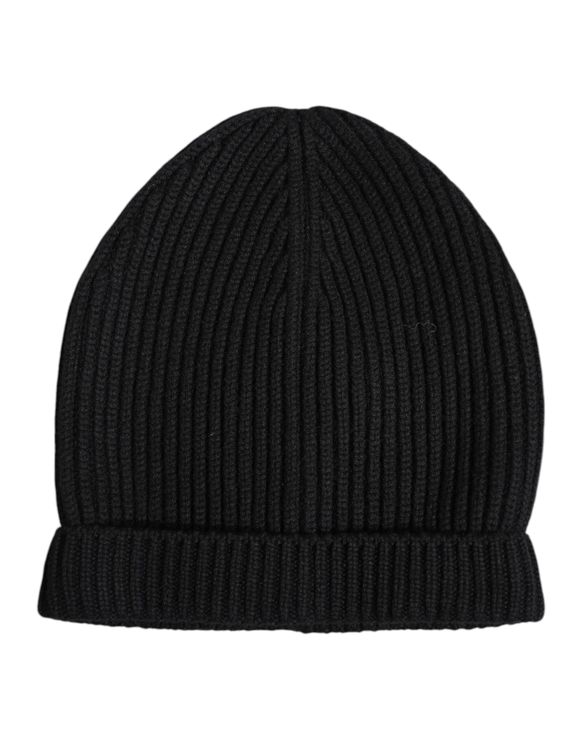 Dolce & Gabbana Black Cashmere Knitted Winter Beanie Hat