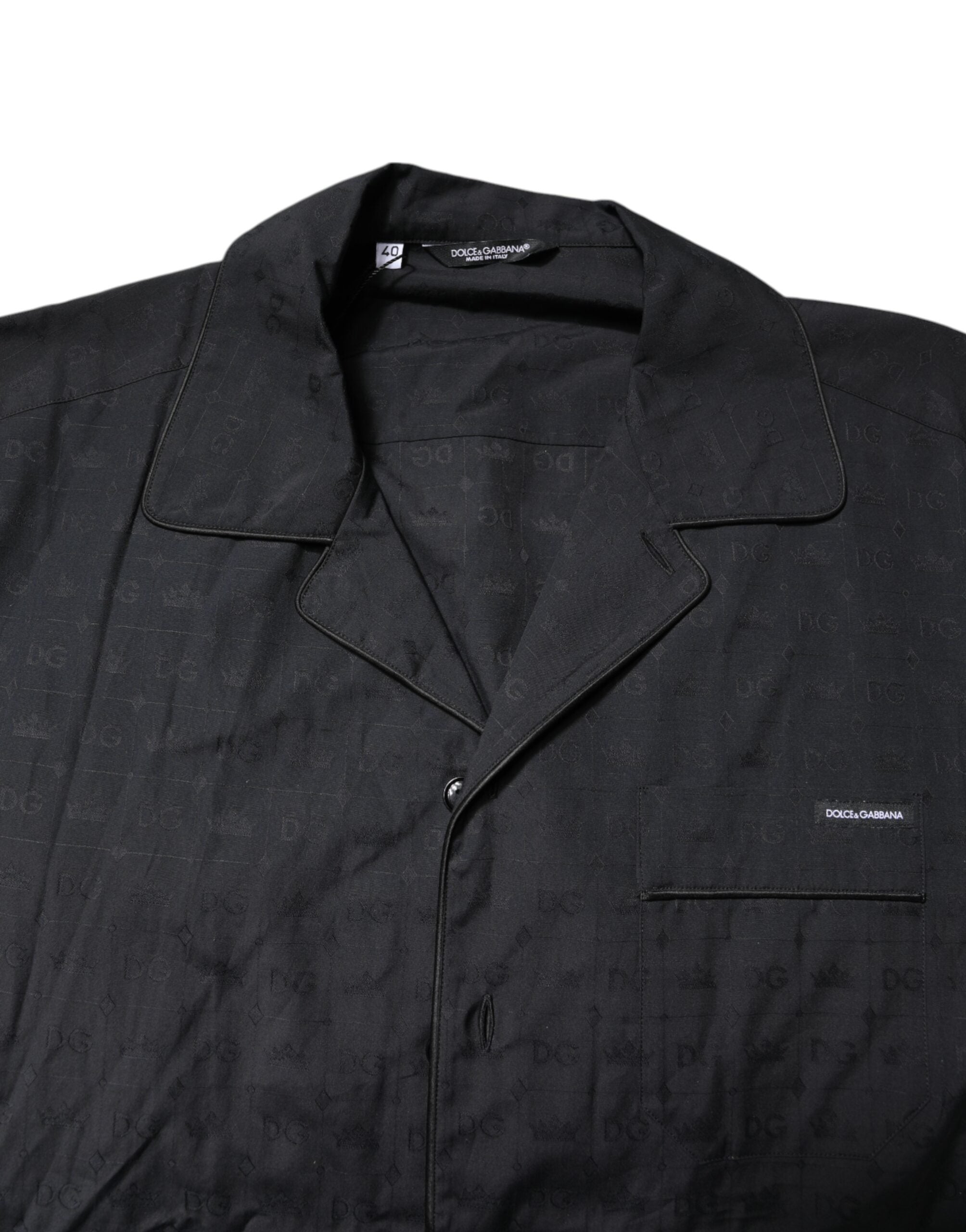 Dolce & Gabbana Black Cotton Men Pajama Set Sleepwear