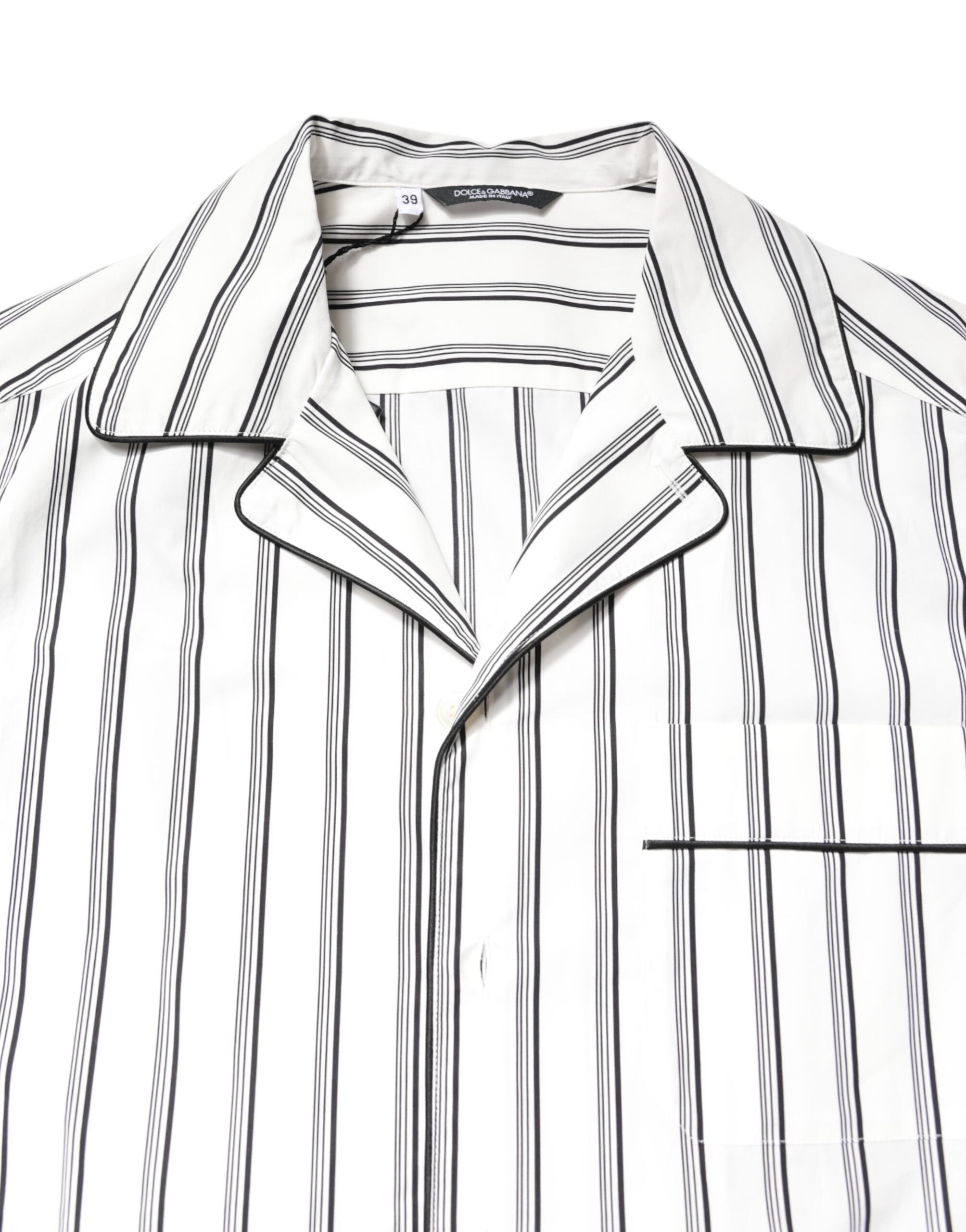 Dolce & Gabbana White Stripes Lounge Pajama Sleepwear Shirt