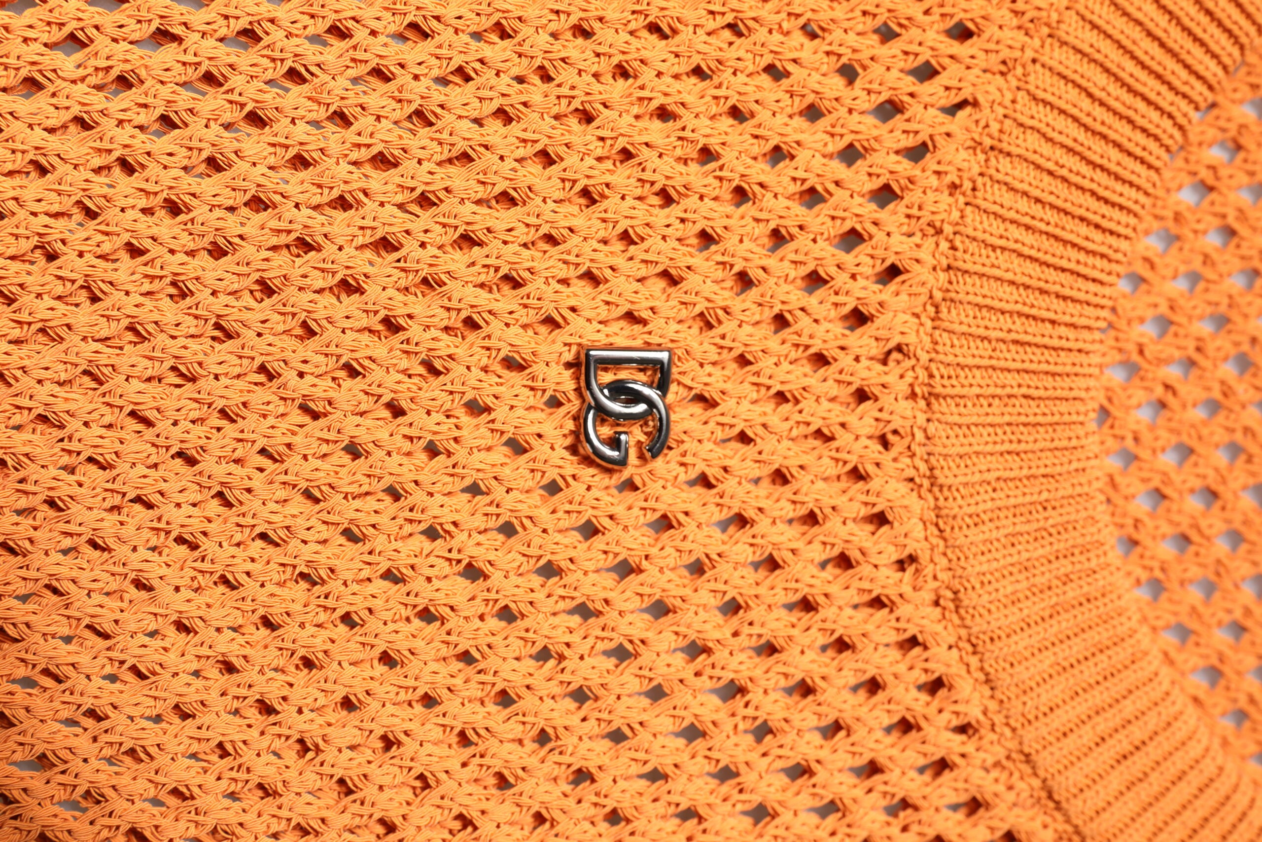 Dolce & Gabbana Orange Cashmere Round Neck Sleeveless T-shirt