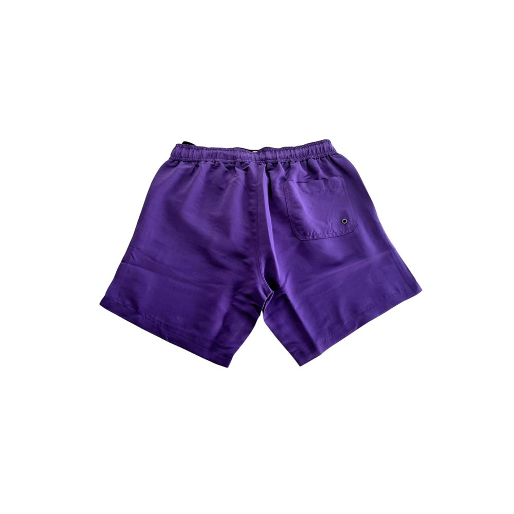 Trussardi Beachwear Purple Polyester Men's Swim Shorts