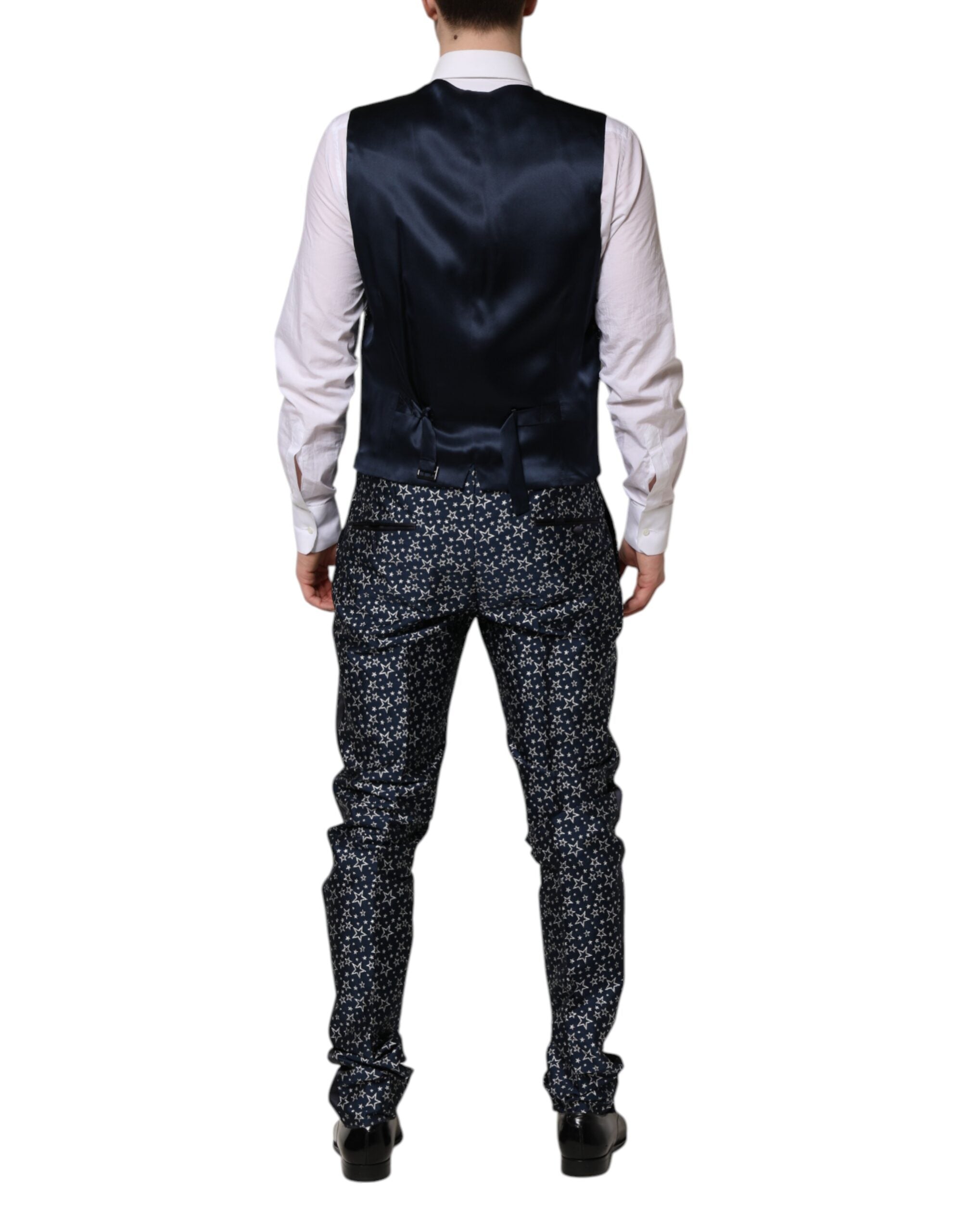 Dolce & Gabbana Blue MARTINI Star Jacquard 3 Piece Suit