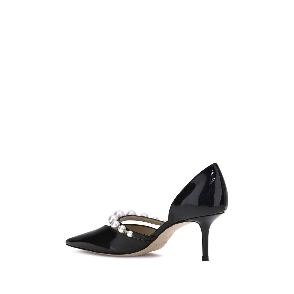 Jimmy Choo Black Calf Leather Bos Taurus High Heel Pumps