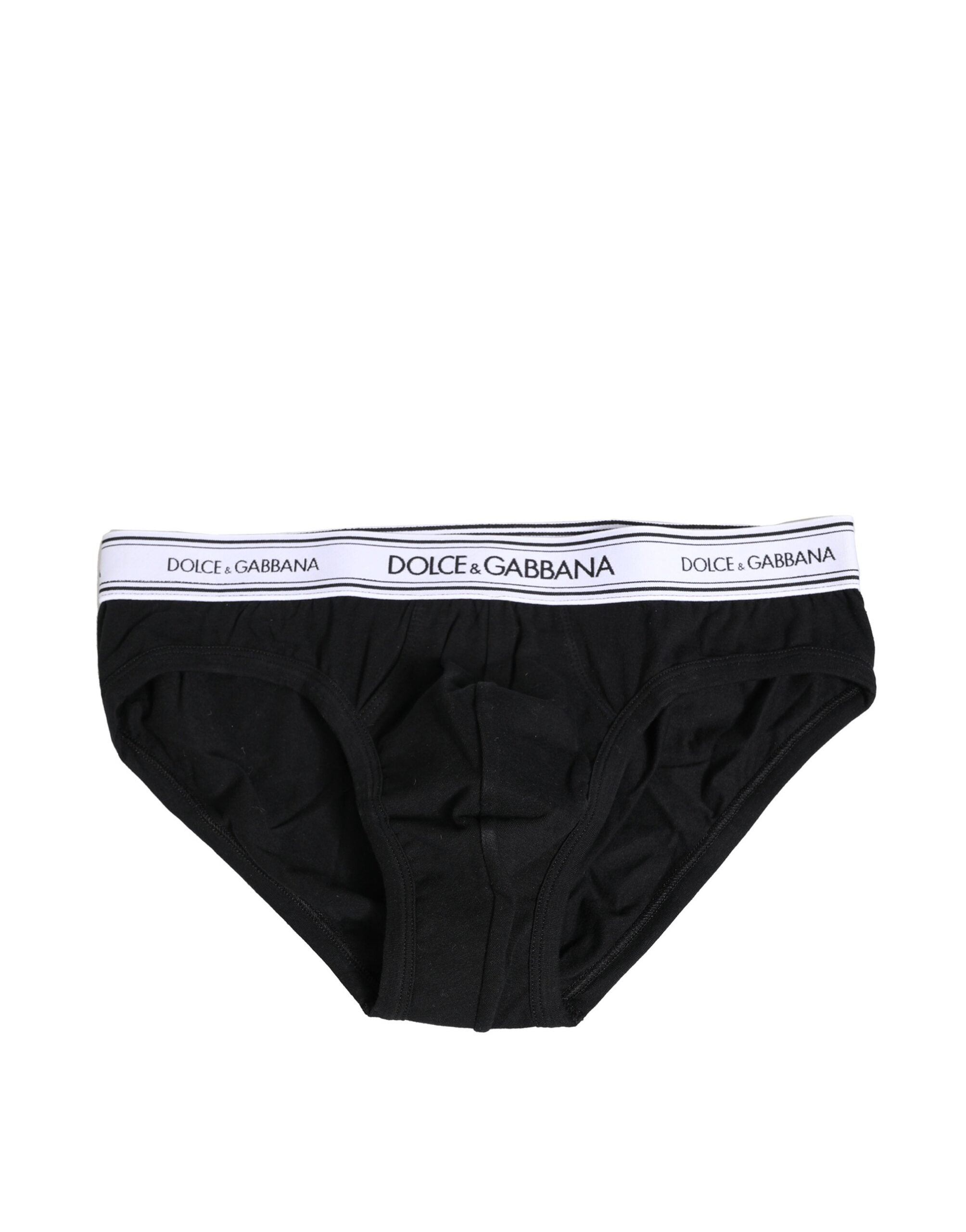 Dolce & Gabbana Black Cotton Stretch Regular Brief Underwear