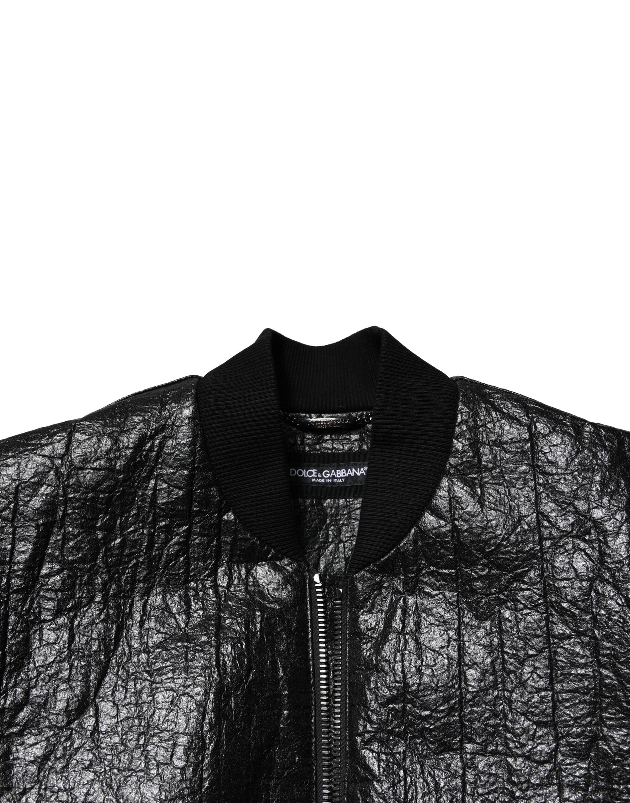 Dolce & Gabbana Black Logo Plaque Bomber Full Zipper Jacket